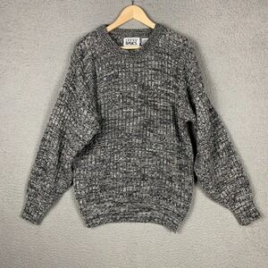 Vtg 90s Grandpa Sweater Men Large Ribbed‎ Crew Chunky Trend Basics Marled Grunge